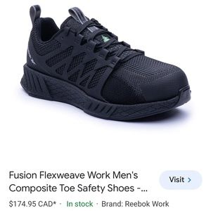 Reebok Fusion Flexweave memory tech composite toe w floatride core safety shoes